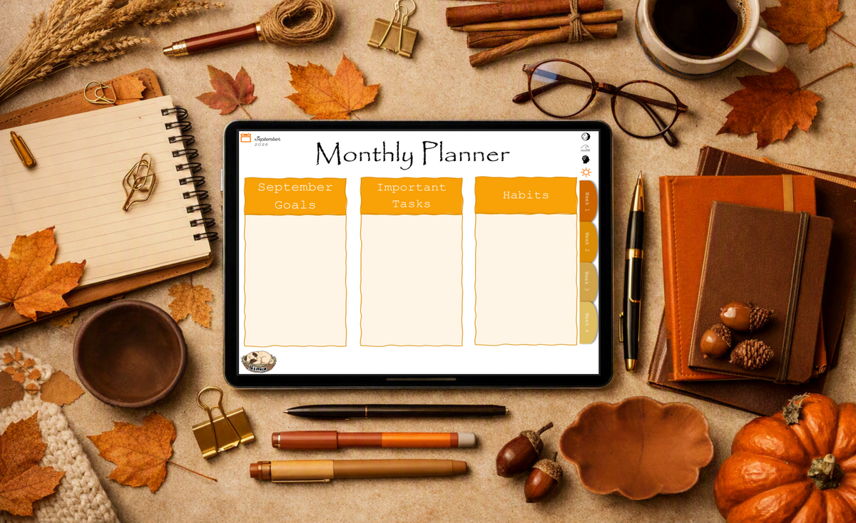The PugNest™ Planner | Autumn 2026 Interactive Digital Planner & Seasonal Life Planner