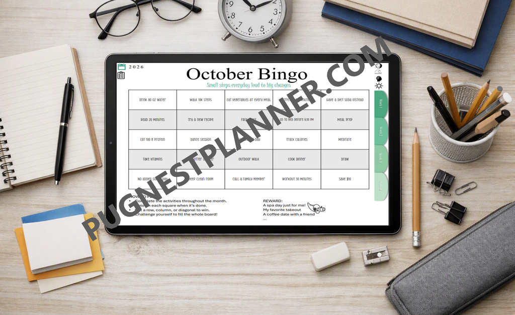 The PugNest™ Planner | Autumn 2026 Interactive Digital Planner & Seasonal Life Planner